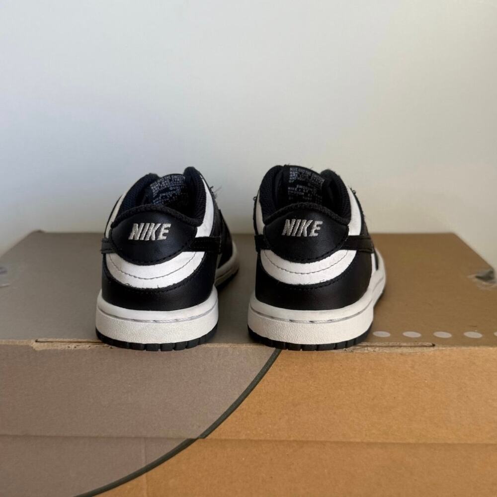 Nike Dunk Low Panda Black/White Toddler Sneakers- SZ 10 C - Picture 9 of 12